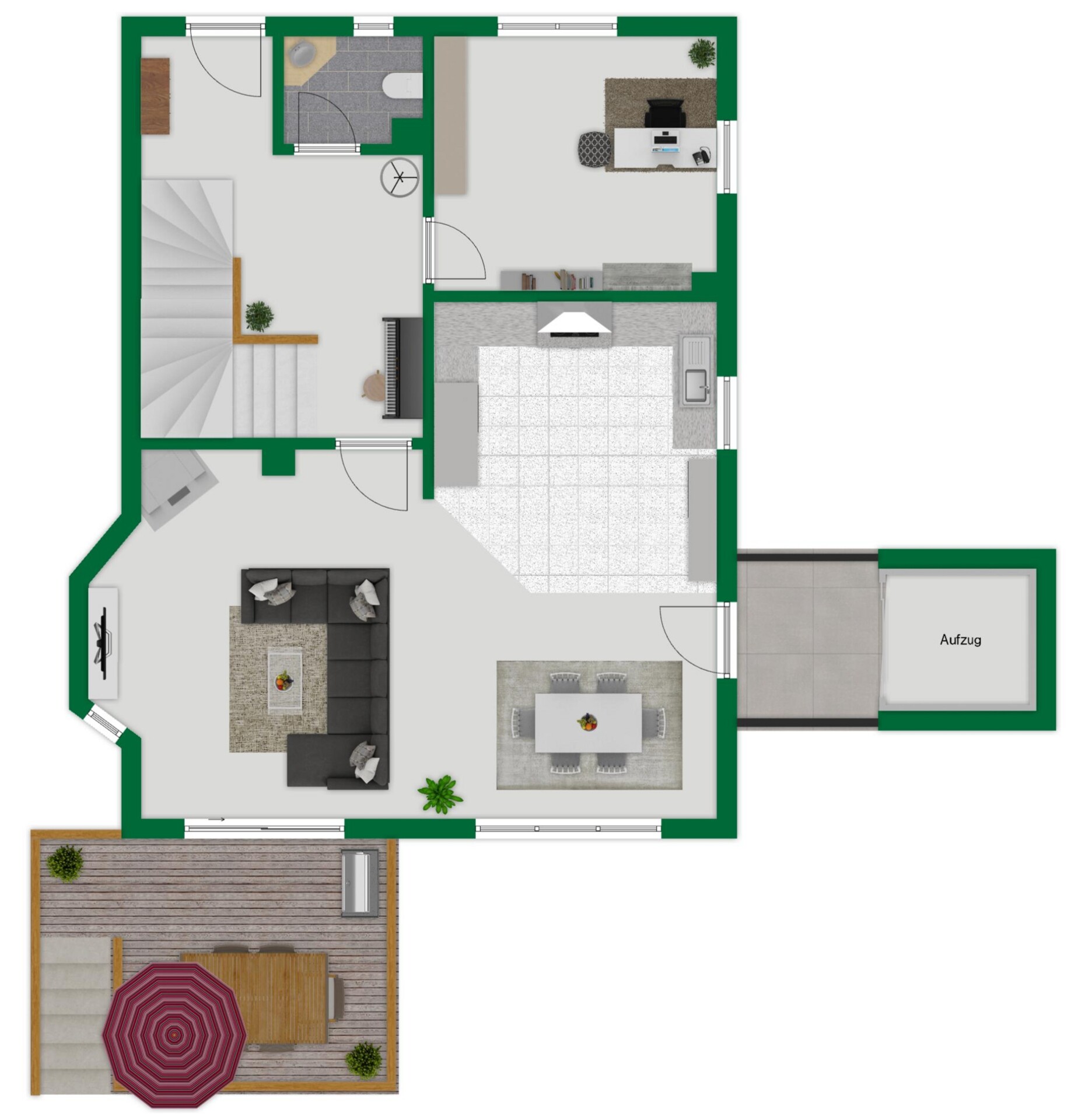 Grundriss-Skizze Erdgeschoss