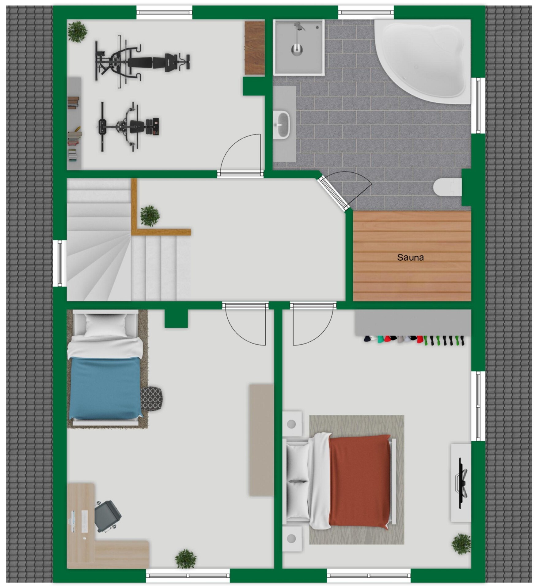 Grundriss-Skizze Obergeschoss