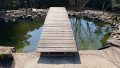 Naturteich mit Holzbrücke 
