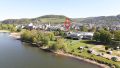 Blick zur Hotelanlage & Therme