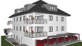 Straßenansicht mit Garagen