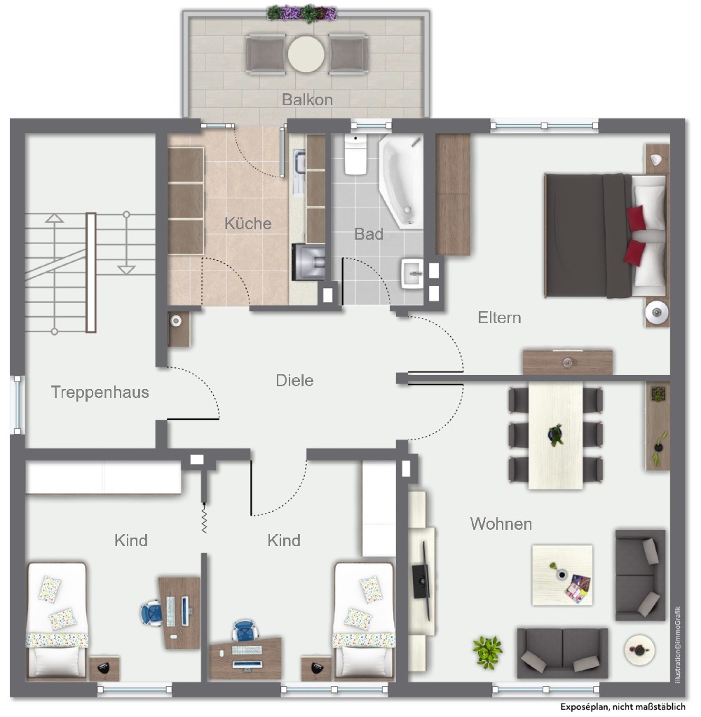 Wohnung OG (vermietet)